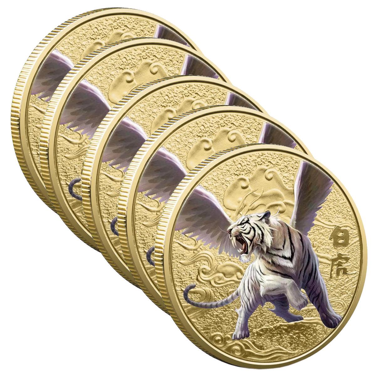 Foto 2 pulgar | Monedas Conmemorativas Chinas Smilefun Mxiwt-005 5 Piezas Oro