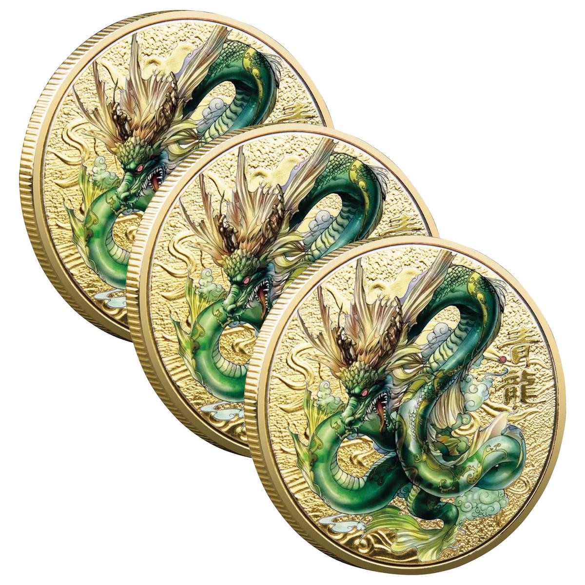 Monedas De Coleccion Smilefun Mxgqi-003 3 Piezas Oro $539