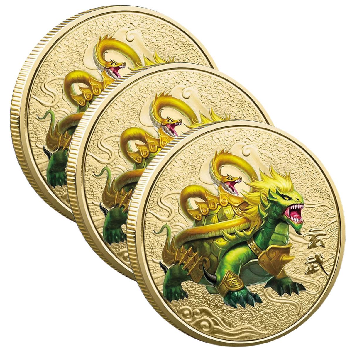Foto 2 pulgar | Xuanwu Monedas Antiguas Smilefun Mxcxw-003 3 Piezas Oro