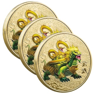 Foto 1 | Xuanwu Monedas Antiguas Smilefun Mxcxw-003 3 Piezas Oro