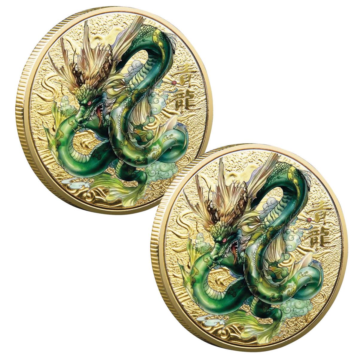 Foto 2 pulgar | Monedas China De La Suerte Smilefun Mxgqi-002 2 Piezas Oro