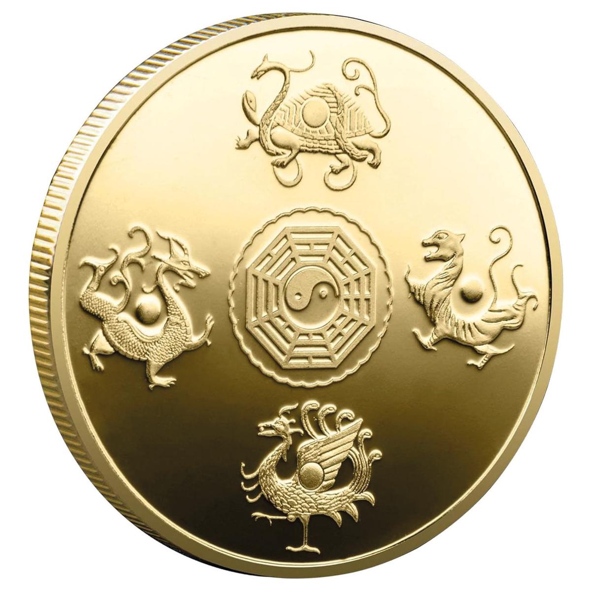 Foto 4 pulgar | Monedas China De La Suerte Smilefun Mxgqi-002 2 Piezas Oro