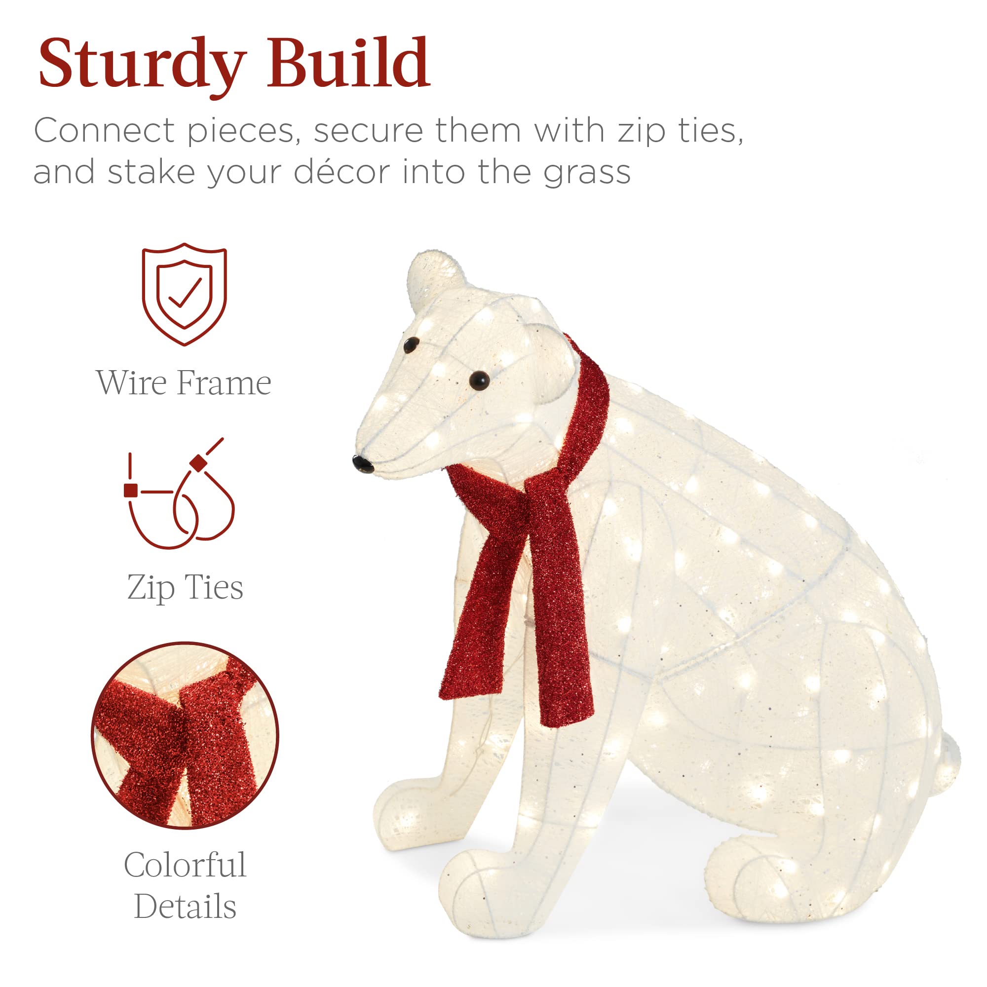 Foto 4 | Decoración Navideña Best Choice Products Con Oso Polar Iluminado - Venta Internacional.