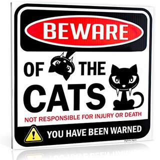 Foto 1 | Cartel Bigtime Signs Beware Of Gats, Divertido Adorno Para Gatos, 30 X 30 Cm - Venta Internacional.