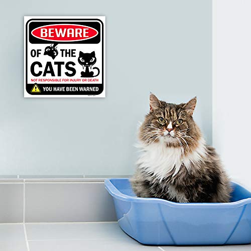 Foto 4 | Cartel Bigtime Signs Beware Of Gats, Divertido Adorno Para Gatos, 30 X 30 Cm - Venta Internacional.