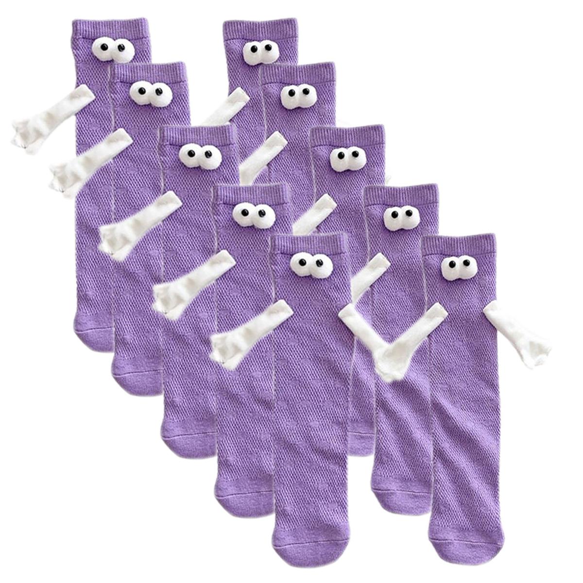 Foto 2 pulgar | Calcetas Decorativas Aerox Moradas 5 Pares