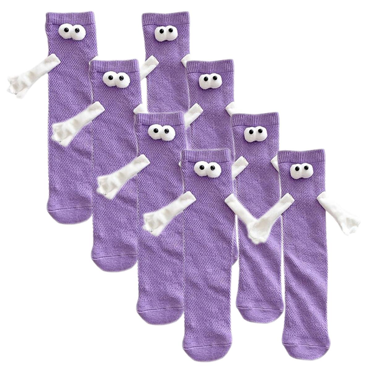 Foto 2 pulgar | Calcetas Decorativas Aerox Moradas 4 Pares