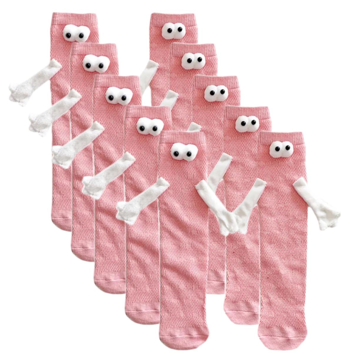 Calcetas Largas 3d Ventdepot Mxpki-005 5 Piezas Rosa
