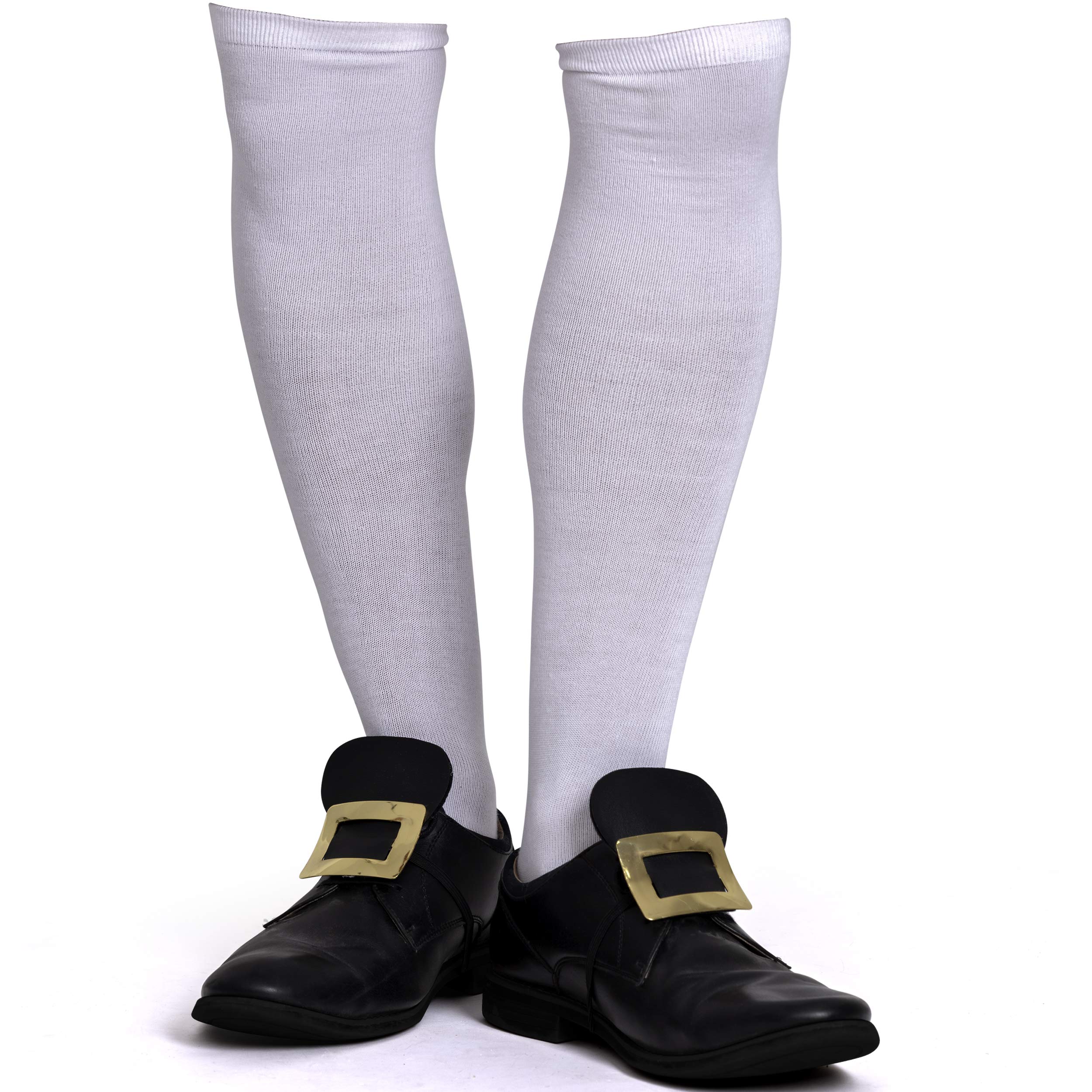 Calcetines De Disfraz Skeleteen Colonial, Blancos, Hasta La Rodilla, Para Adulto - Venta Internacional.