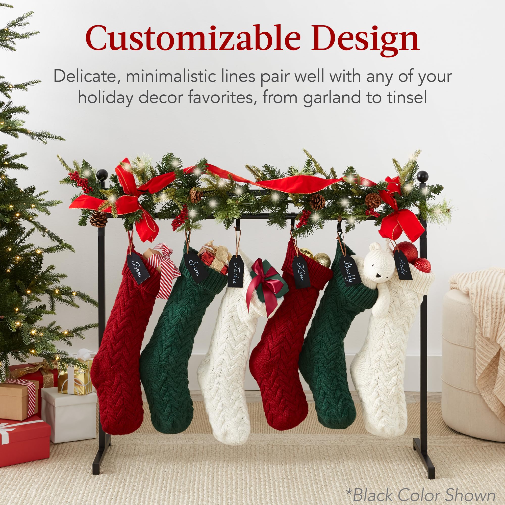 Foto 5 | Soporte Para Calcetines Navideños Best Choice, Hierro Dorado De 3 Pies - Venta Internacional.
