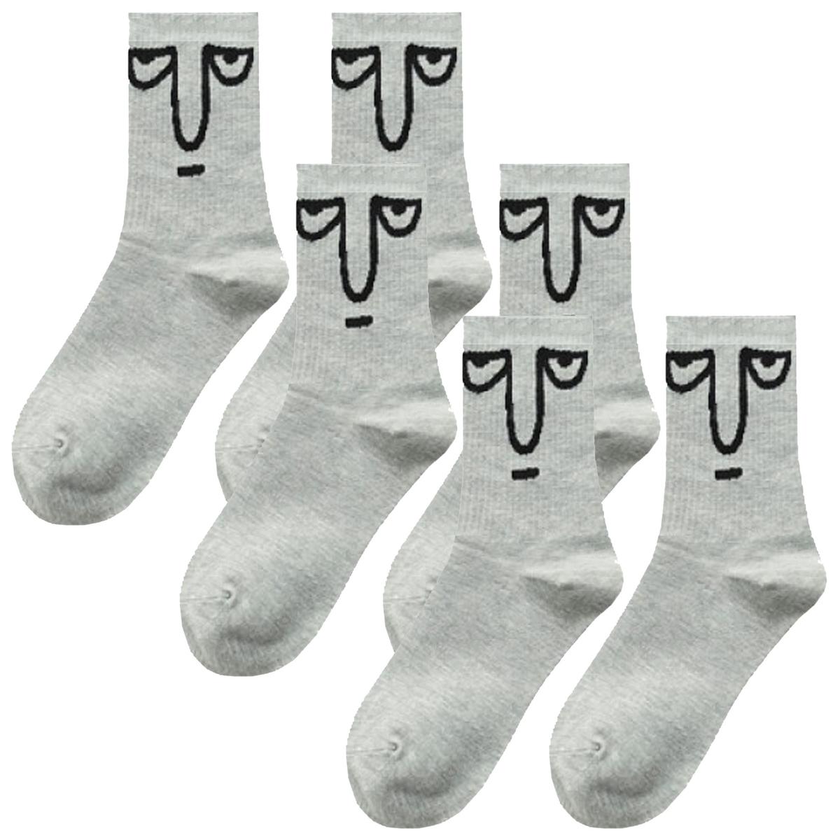 Foto 2 pulgar | Pares De Calcetines De Emoticonos Aerox Mxmjo-003 3pares Gris