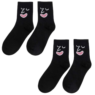 Foto 2 | Calcetas De Emojis Aerox Mxmjj-002 2pares Negro