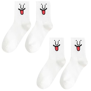 Foto 1 | Calcetas De Emojis Aerox Mxmjw-002 2pares Blanco
