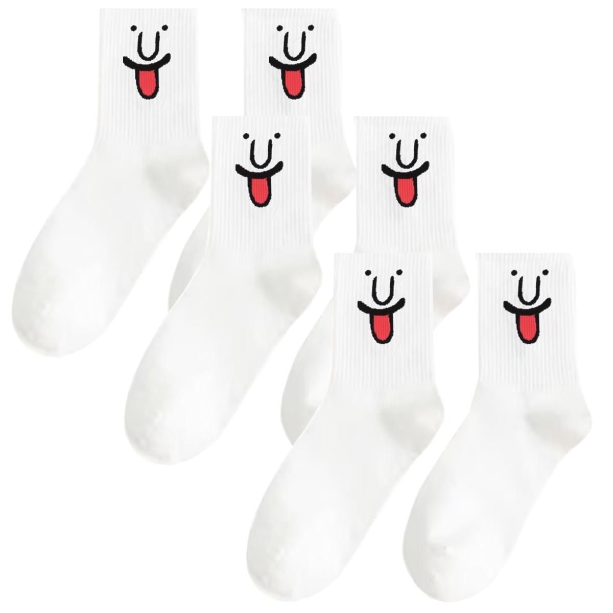 Foto 3 pulgar | Calcetas De Emoticones  Aerox Mxmjw-003 3pares Blanco
