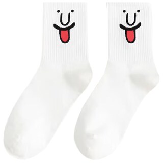 Foto 1 | Calcetines De Emoticonos Aerox Mxmjw-001 1par Blanco