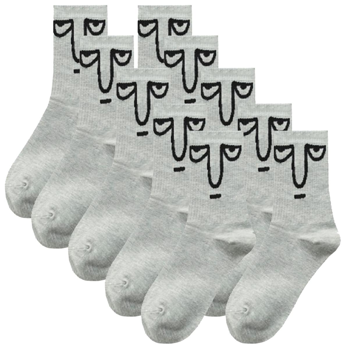 Foto 2 pulgar | Pares De Calcetines Tubo Medio Aerox Mxmjo-005 5pares Gris