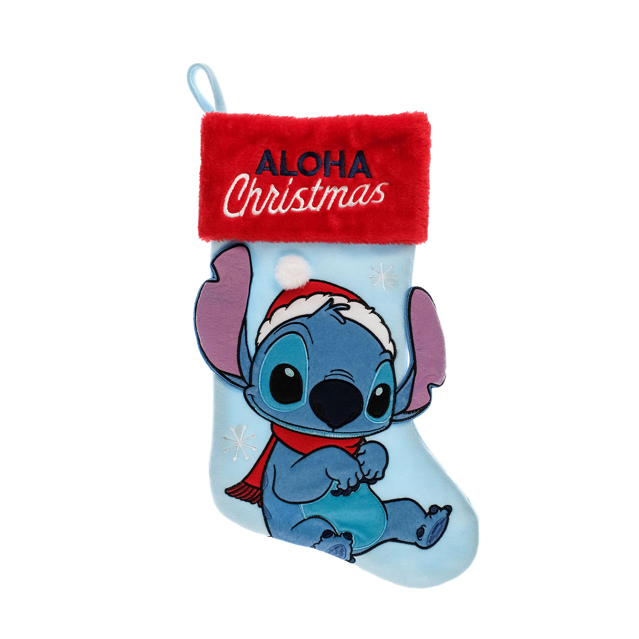 Foto 2 pulgar | Calcetín Navideño Ruz Lilo And Stitch 20 Applique Azul - Venta Internacional.