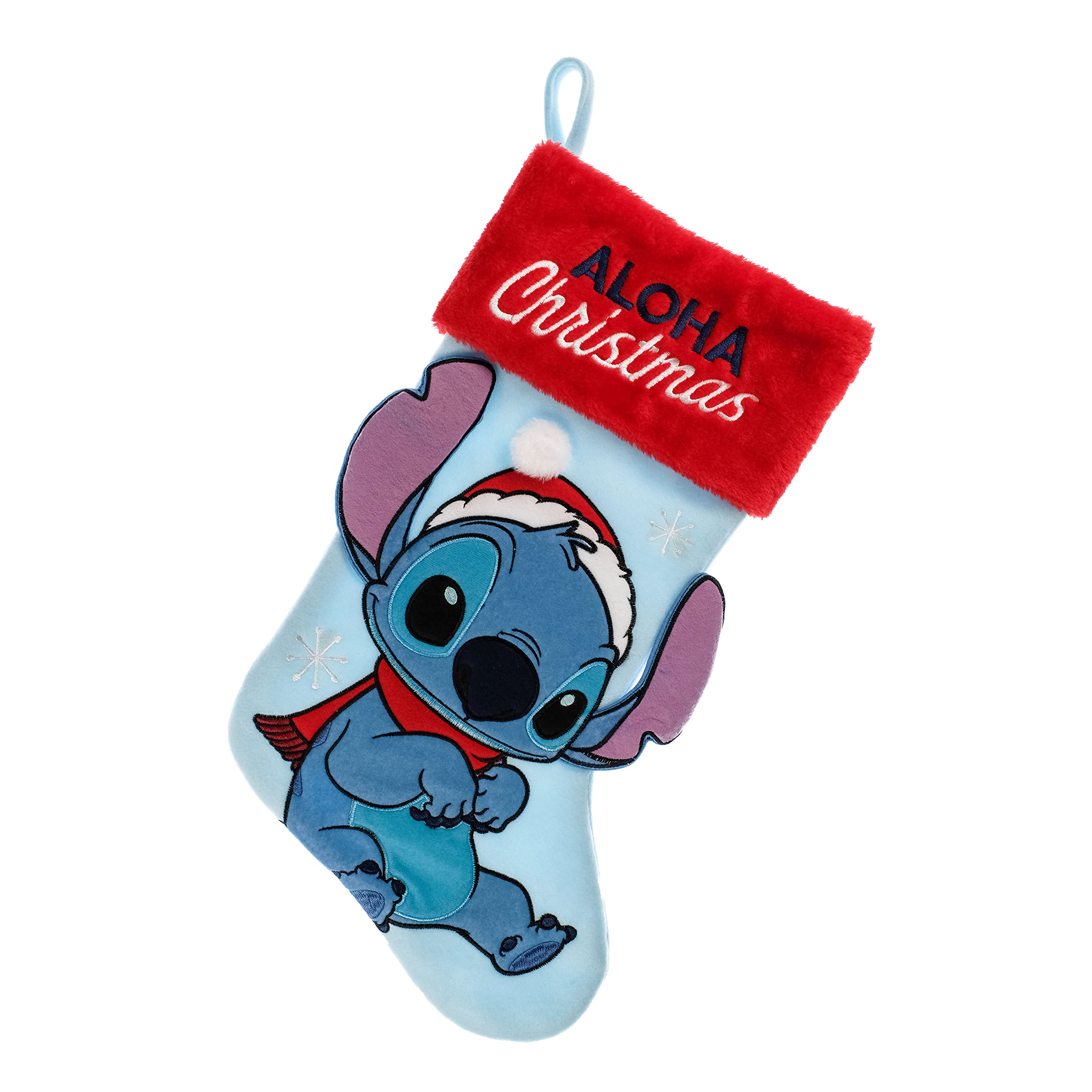 Foto 2 | Calcetín Navideño Ruz Lilo And Stitch 20 Applique Azul - Venta Internacional.