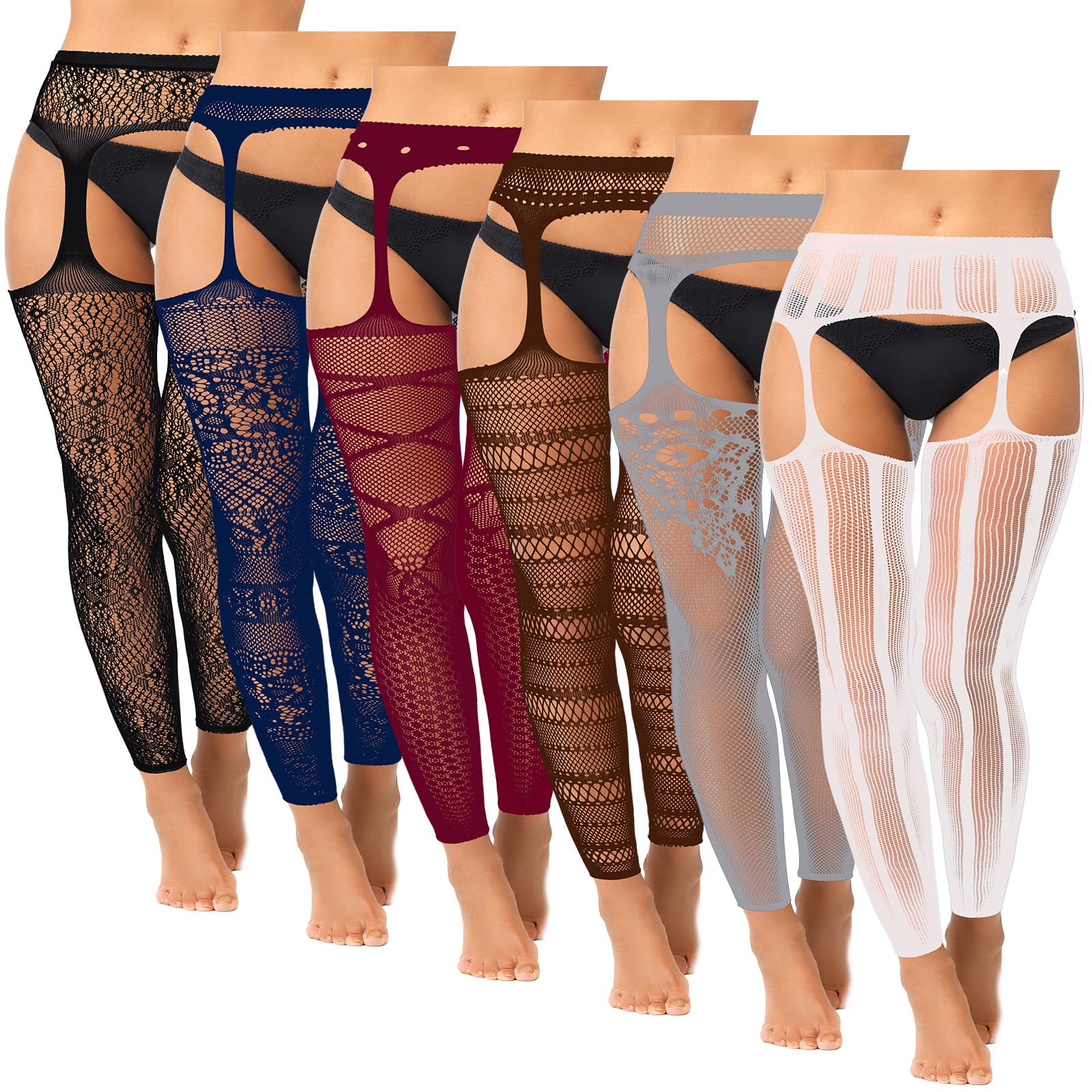 Foto 2 pulgar | Medias De Red Skylety Para Mujer, Talla Grande, 6 Pares - Venta Internacional.