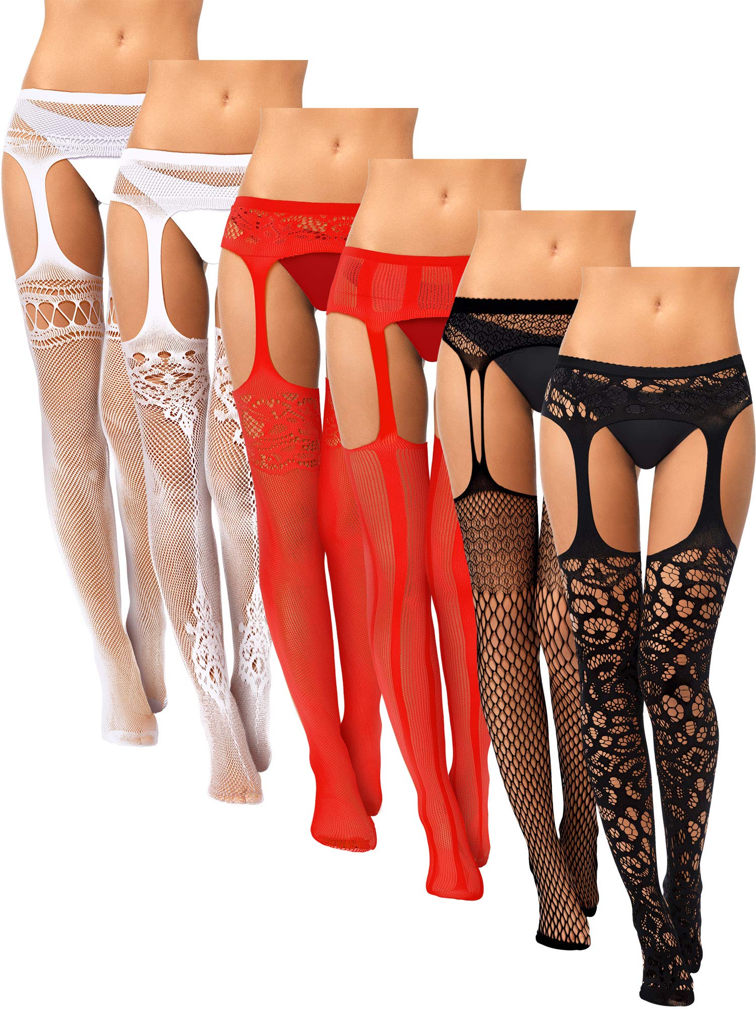 Foto 2 pulgar | Medias De Red Skylety Para Mujer, Talla Grande, 6 Pares - Venta Internacional.