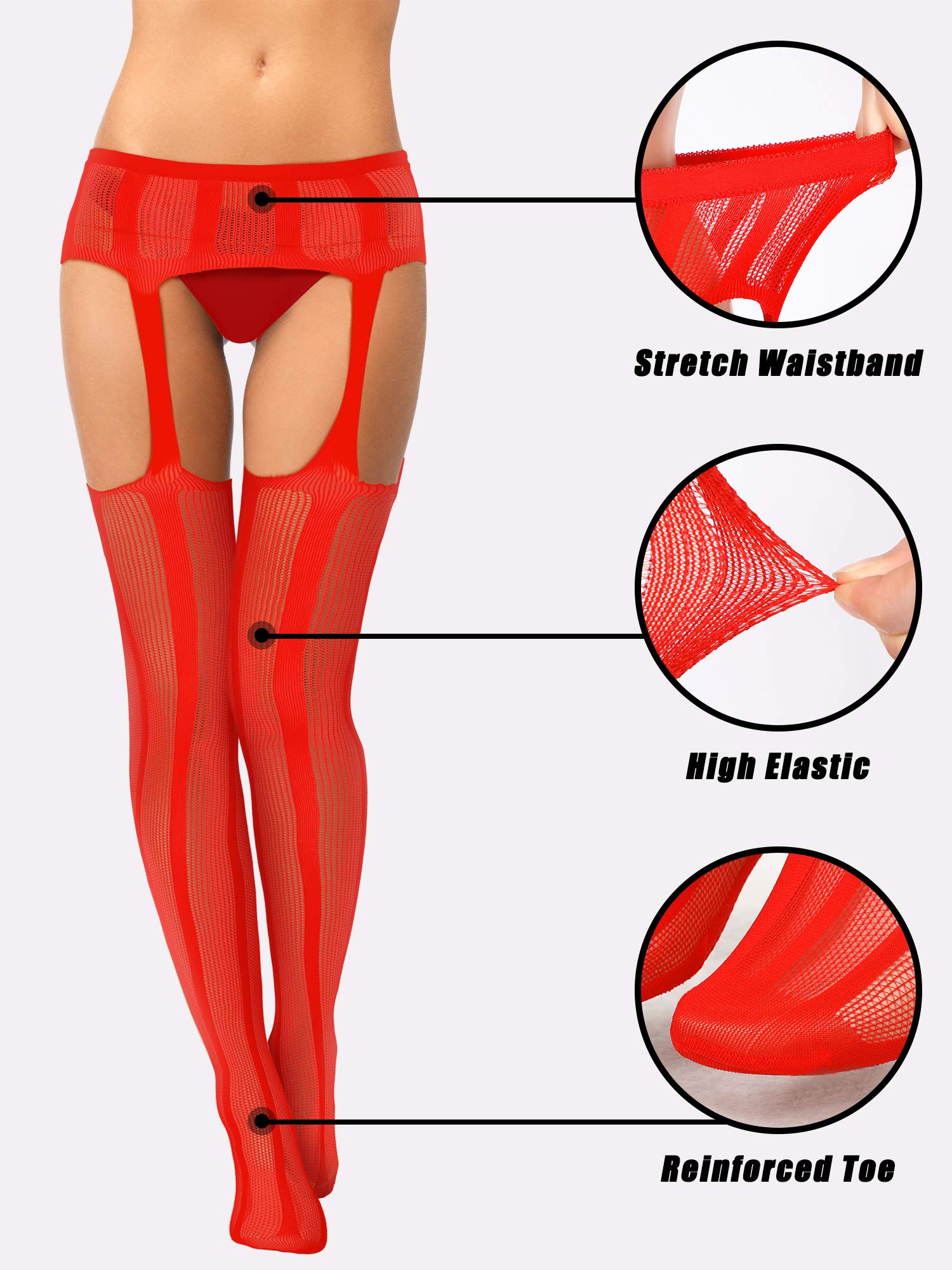 Foto 4 pulgar | Medias De Red Skylety Para Mujer, Talla Grande, 6 Pares - Venta Internacional.