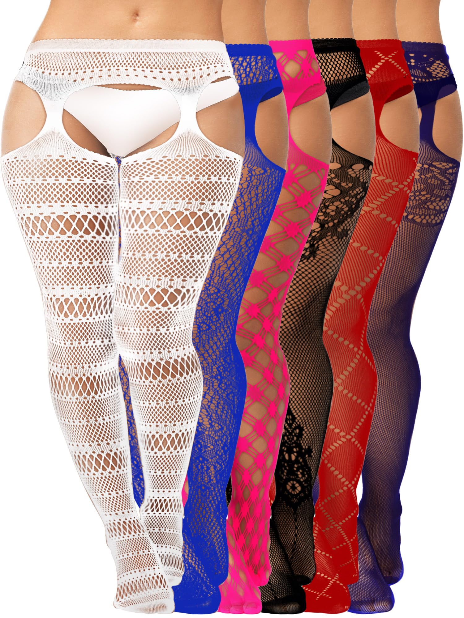Foto 2 pulgar | Medias De Red Skylety Para Mujer, Talla Grande, 6 Pares - Venta Internacional.