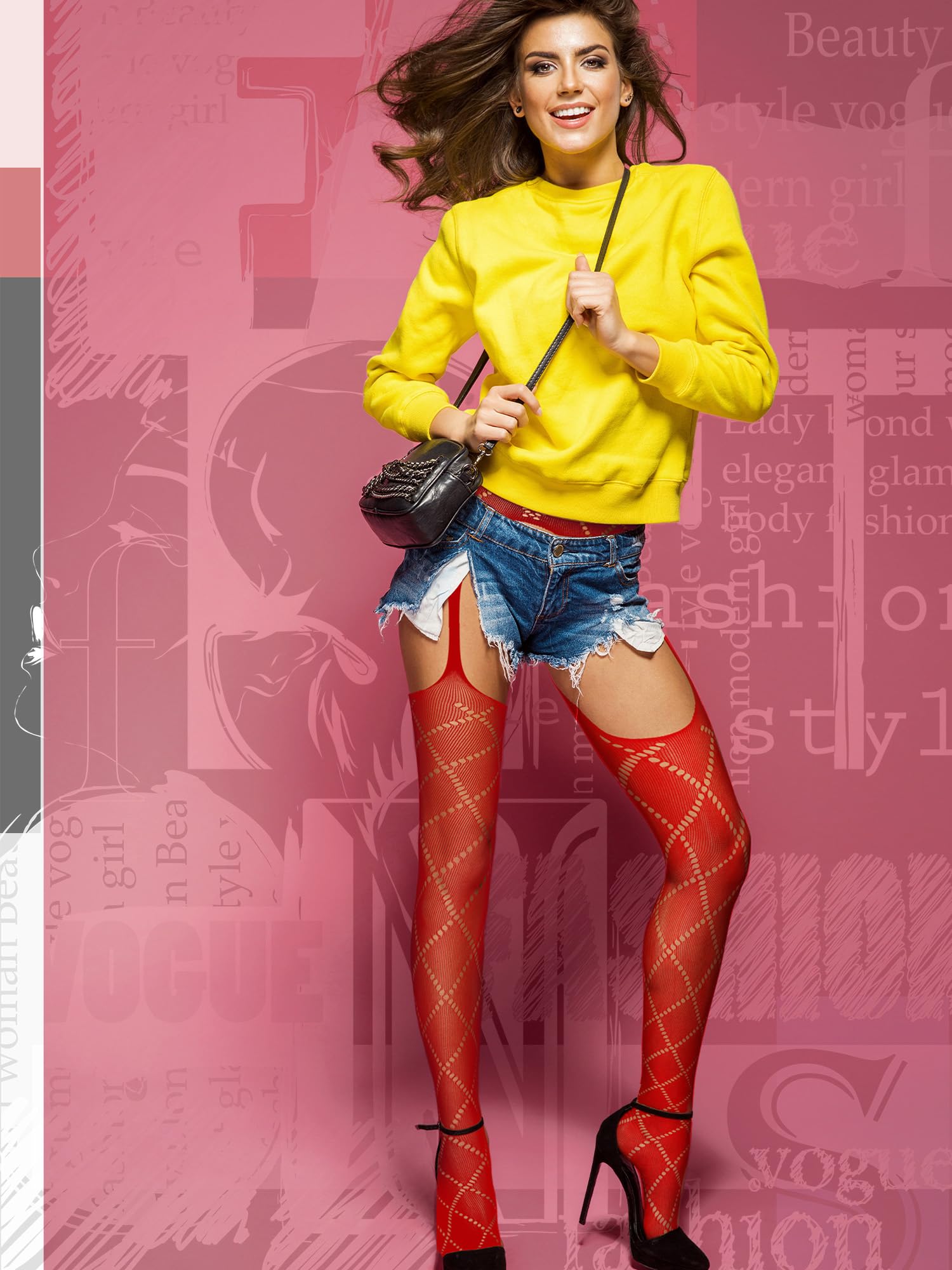 Foto 7 pulgar | Medias De Red Skylety Para Mujer, Talla Grande, 6 Pares - Venta Internacional.