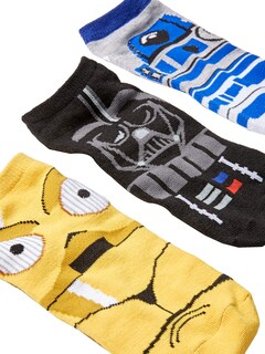 Foto 3 | Calcetines Tobilleros Star Wars Chewbacca Darth Vader R2-d2, Paquete De 5 - Venta Internacional.