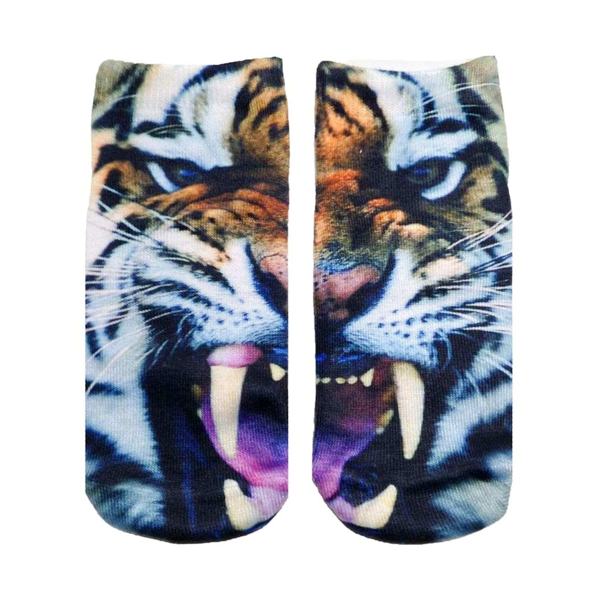 Foto 2 pulgar | Calcetines De Poliéster Con Estampado Fotográfico Living Royal Tiger - Venta Internacional.