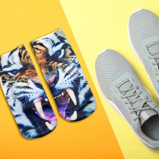 Foto 2 | Calcetines De Poliéster Con Estampado Fotográfico Living Royal Tiger - Venta Internacional.