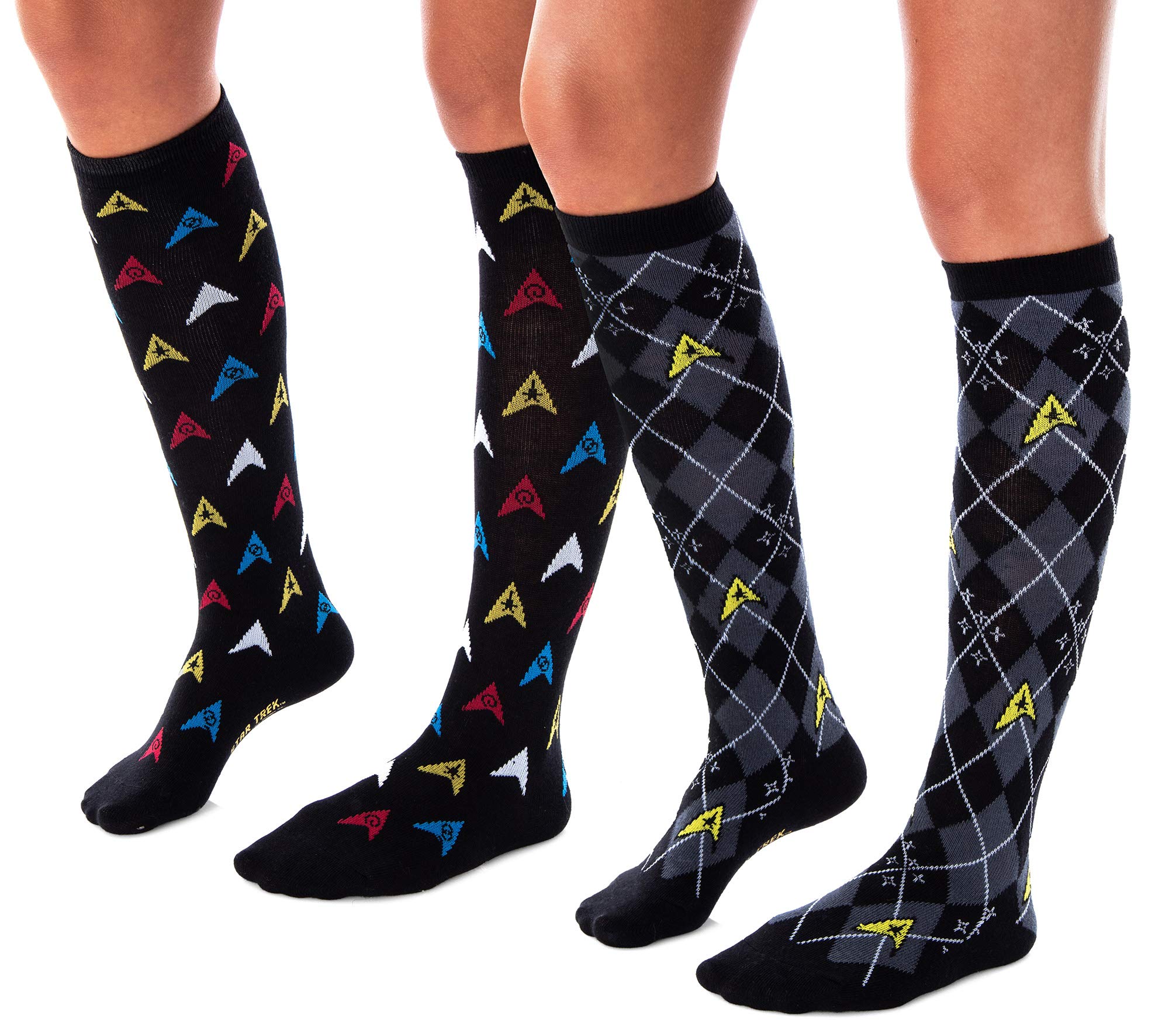 Foto 2 pulgar | Calcetines Star Trek Con Insignias De Argyle Y Trexel A La Altura De La Rodilla Para Mujer  Paquete De 2 - Venta