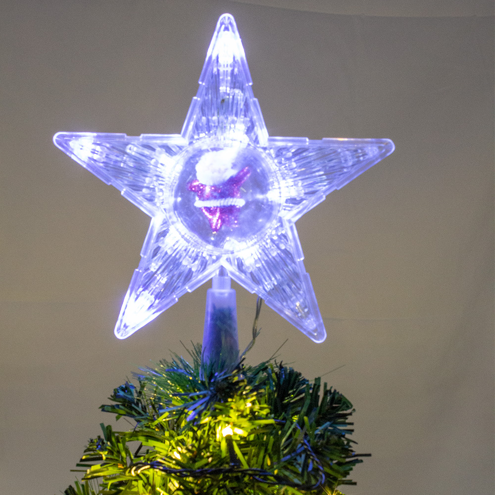 Foto 4 pulgar | Punta De Árbol Estrella Blanca Luz Led Importadora La Merced Santa Claus Plástico Resistente