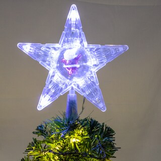 Foto 3 | Punta De Árbol Estrella Blanca Luz Led Importadora La Merced Santa Claus Plástico Resistente