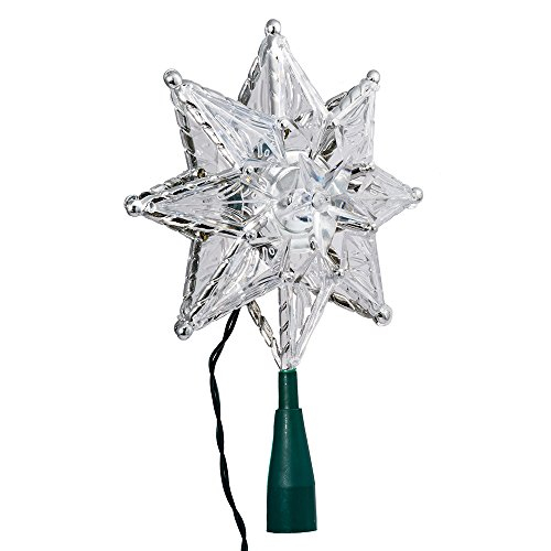 Foto 2 pulgar | Estrella de 8 Puntas Kurt Adler con Luz para Árbol de Navidad 20 cm Transparente - Venta Internacional