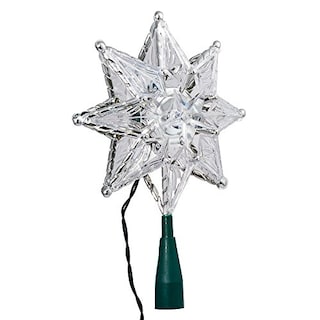 Foto 1 | Estrella de 8 Puntas Kurt Adler con Luz para Árbol de Navidad 20 cm Transparente - Venta Internacional