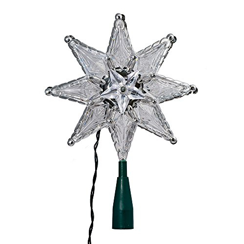 Foto 4 pulgar | Estrella de 8 Puntas Kurt Adler con Luz para Árbol de Navidad 20 cm Transparente - Venta Internacional
