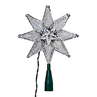 Foto 3 | Estrella de 8 Puntas Kurt Adler con Luz para Árbol de Navidad 20 cm Transparente - Venta Internacional