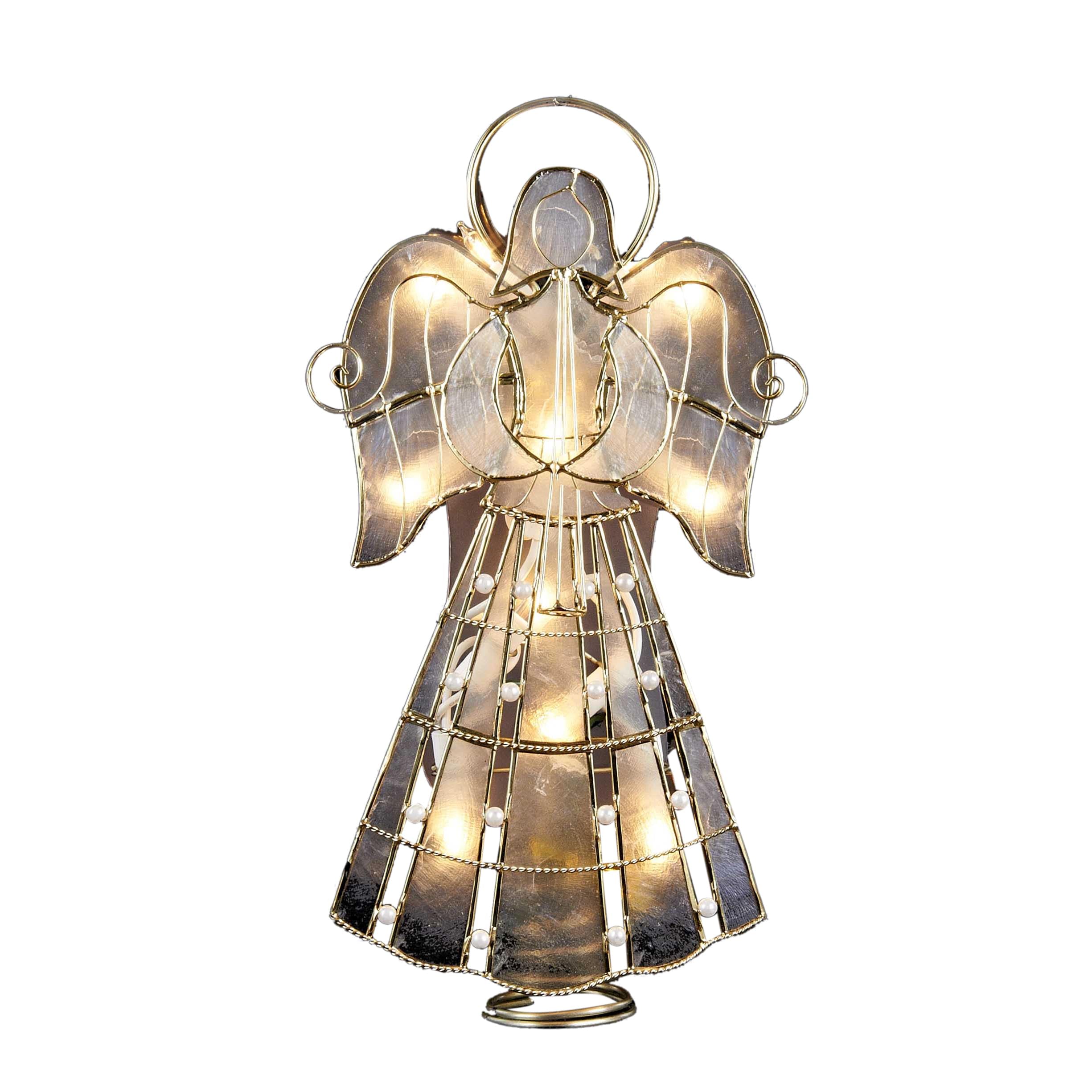 Foto 3 | Adorno para Árbol Kurt Adler UL3113 Capiz Angel con Enredaderas y Perlas - Venta Internacional