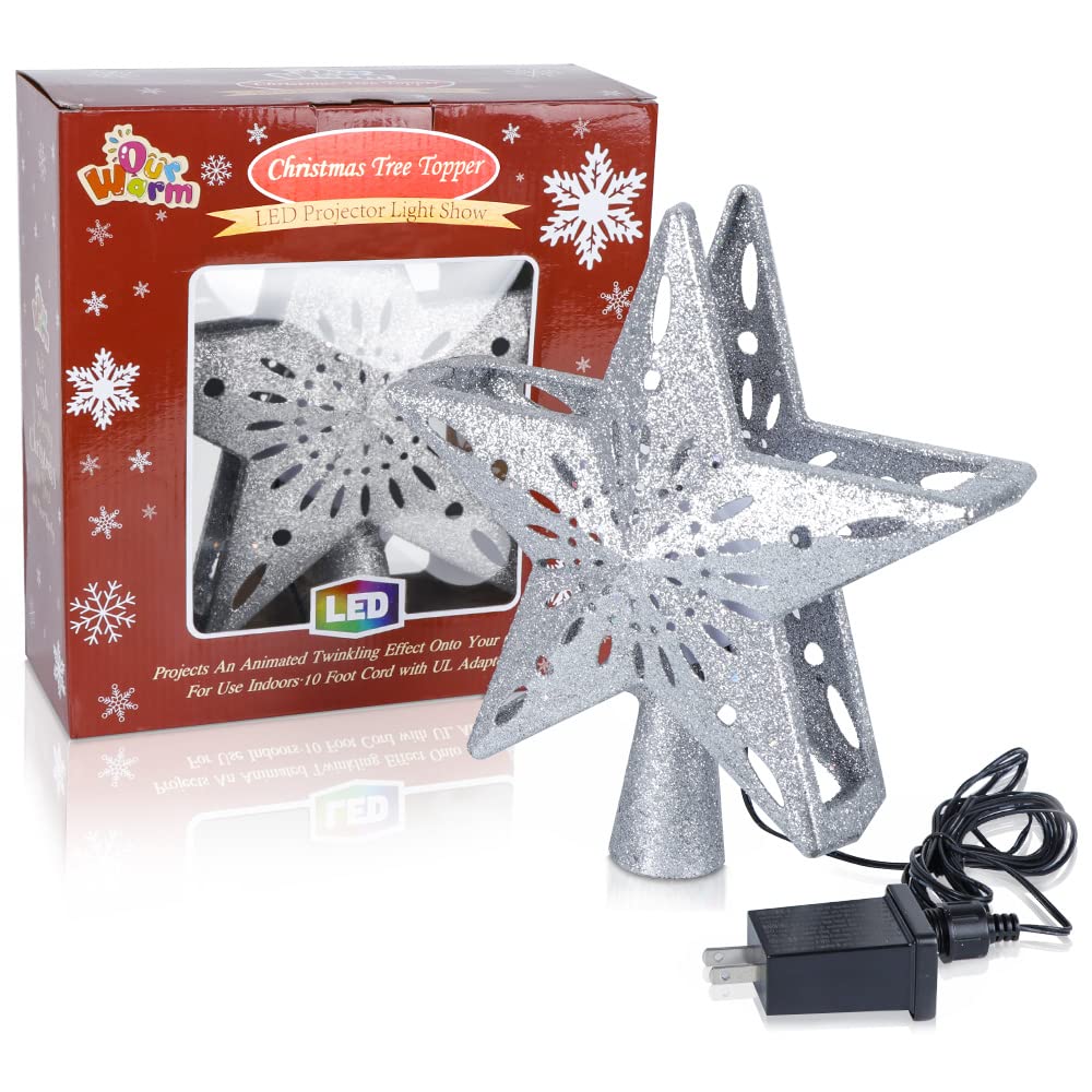 Decoración para Árbol de Navidad OurWarm con Forma de Estrella con Luz Giratoria - Venta Internacional