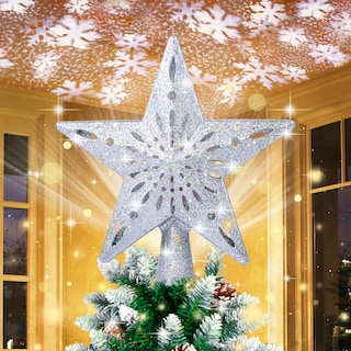 Foto 2 | Decoración para Árbol de Navidad OurWarm con Forma de Estrella con Luz Giratoria - Venta Internacional