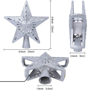 Foto 4 | Decoración para Árbol de Navidad OurWarm con Forma de Estrella con Luz Giratoria - Venta Internacional