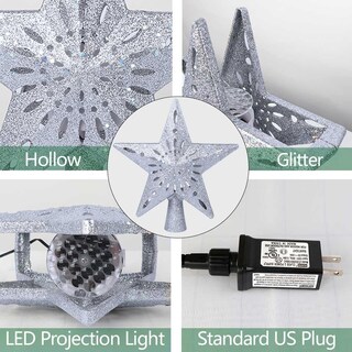 Foto 6 | Decoración para Árbol de Navidad OurWarm con Forma de Estrella con Luz Giratoria - Venta Internacional