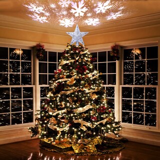 Foto 7 | Decoración para Árbol de Navidad OurWarm con Forma de Estrella con Luz Giratoria - Venta Internacional