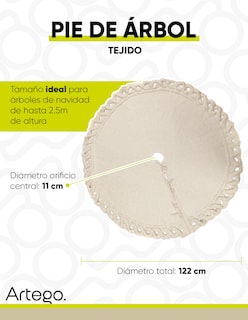 Foto 4 | Pie De Árbol De Navidad 122cm Artego Tejido