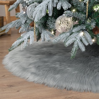 Foto 2 | Pie De Árbol De Navidad Esquimal Afelpado Gris 122 Cm