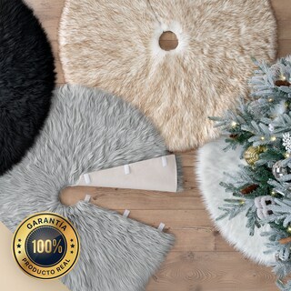 Foto 7 | Pie De Árbol De Navidad Esquimal Afelpado Gris 122 Cm