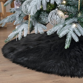 Foto 2 | Pie De Árbol De Navidad Esquimal Afelpado Negro 122 Cm