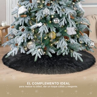 Foto 3 | Pie De Árbol De Navidad Esquimal Afelpado Negro 122 Cm