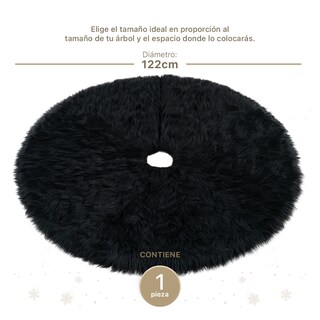 Foto 4 | Pie De Árbol De Navidad Esquimal Afelpado Negro 122 Cm