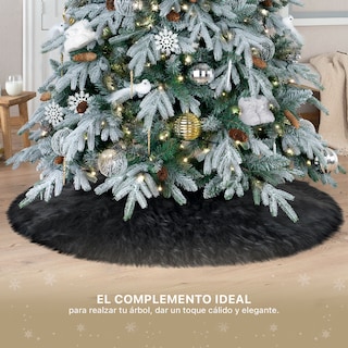 Foto 3 | Pie De Árbol De Navidad Esquimal Afelpado Negro 61 Cm